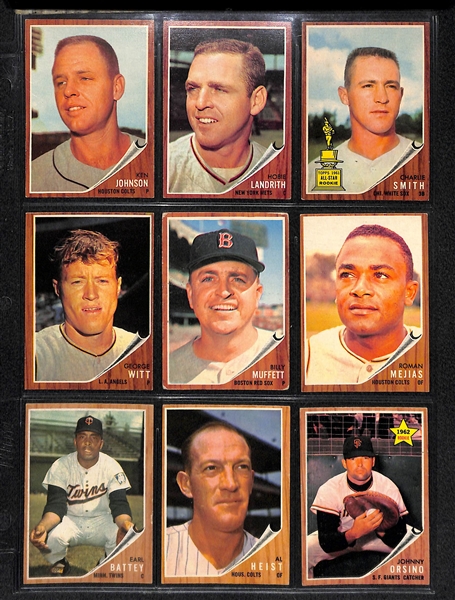 Lot Of 68 1962 Topps Baseball Cards w. Al Kaline